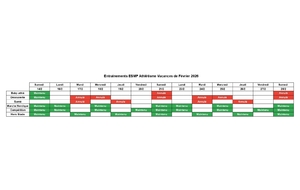 Planning Vacances de Février 2026