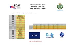 Inscriptions interclubs - 1er tour à Dreux le 03/05